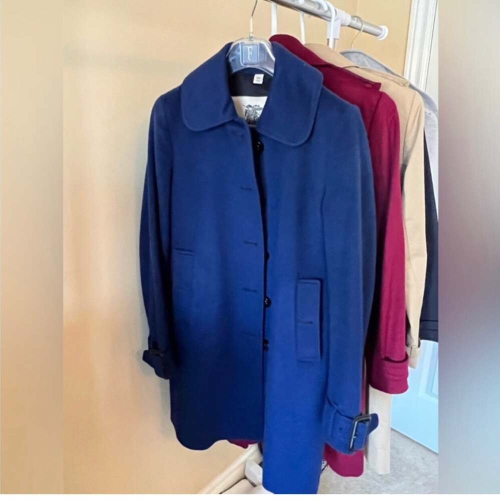 Burberry blue angora x wool coat - size 4 (authentic)